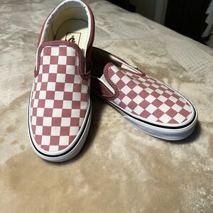 Vans Slip-On Shoes - Salmon Pink White